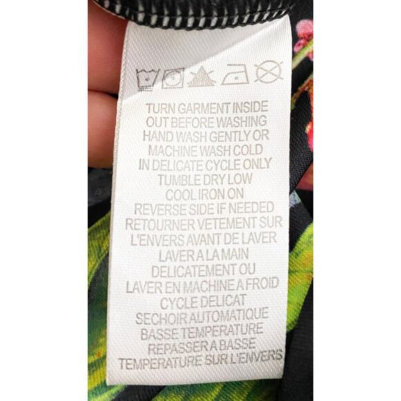 Hale Bob Women's Faux Wrap Ruched Smocked Shoulder Bodycon Mini Dress Tassle Tie - Picture 11 of 12